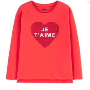 OshKosh B’gosh Red Long Sleeved Heart Top “I Love You” Girl’s Large 12/14